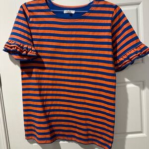 Women’s Stewart Simmons orange and blue striped Florida gators top